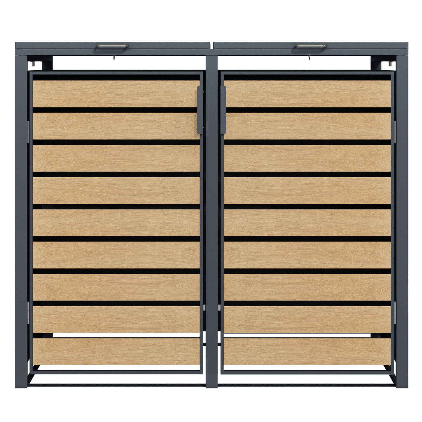 Double Wheelie Bin Store by Garden Guard - Premium Range Storage in Wood Effect