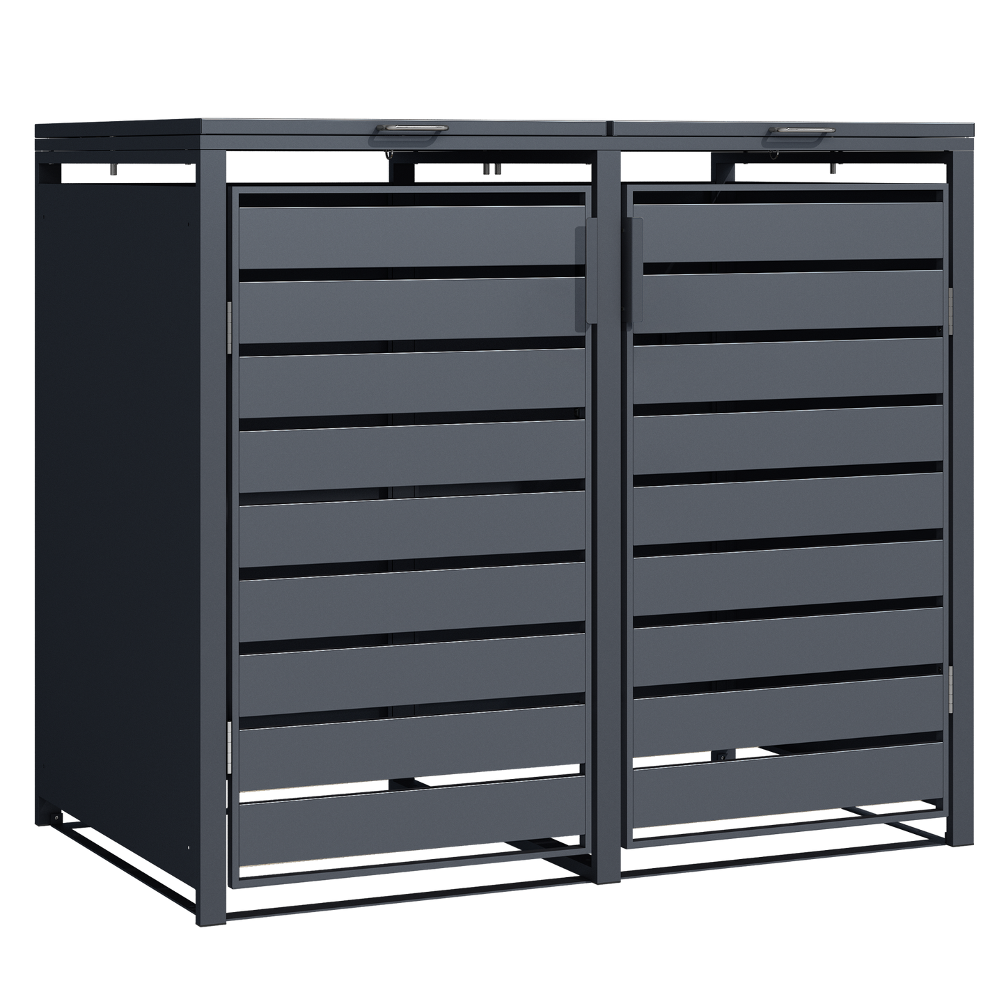 Double Wheelie Bin Store by Garden Guard - Premium Range Storage in Anthracite Grey