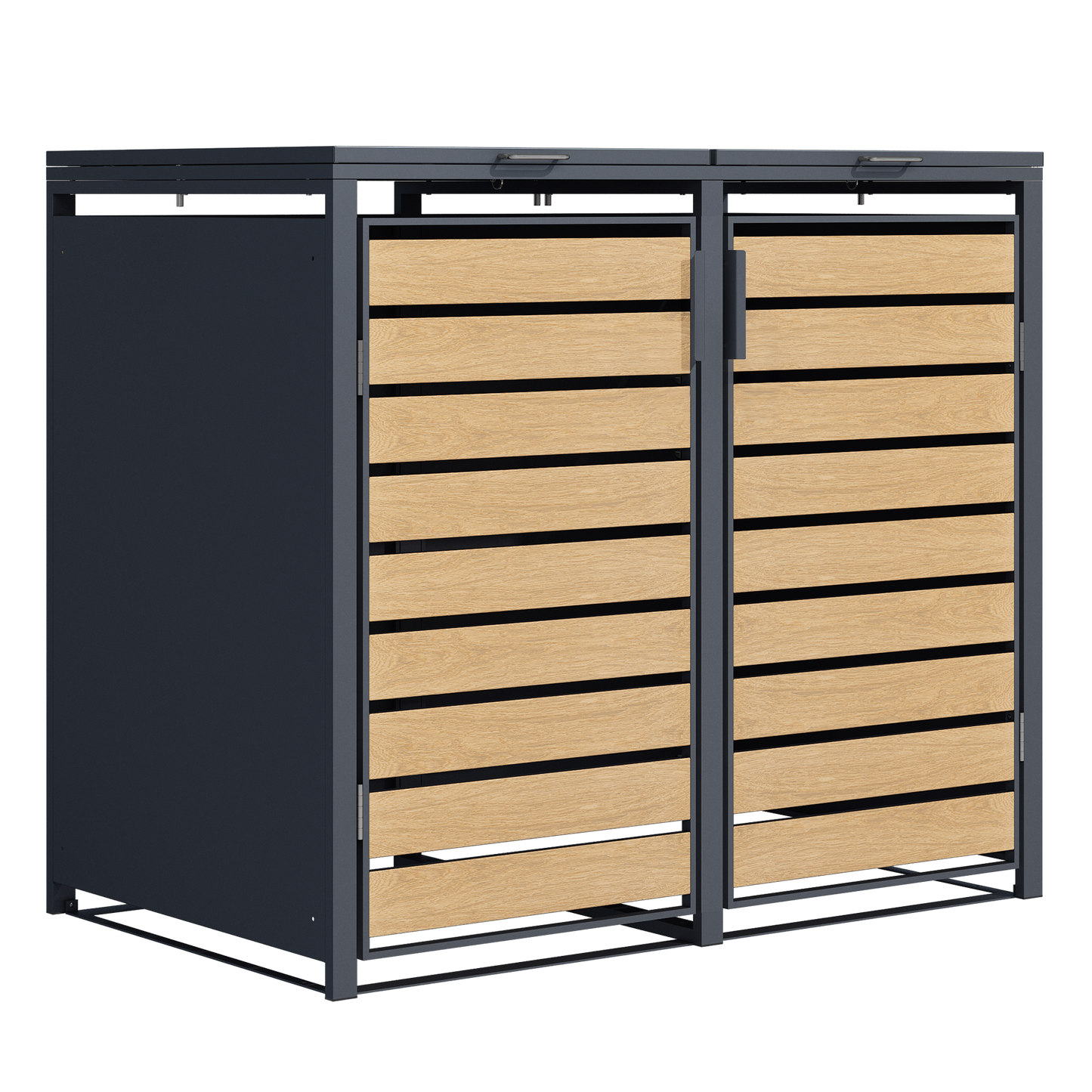 Double Wheelie Bin Store by Garden Guard - Premium Range Storage in Wood Effect