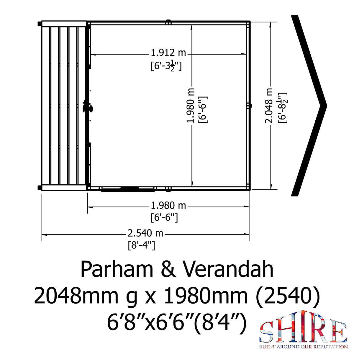 Shire Parham 7ft x 10ft Summerhouse With Verandah