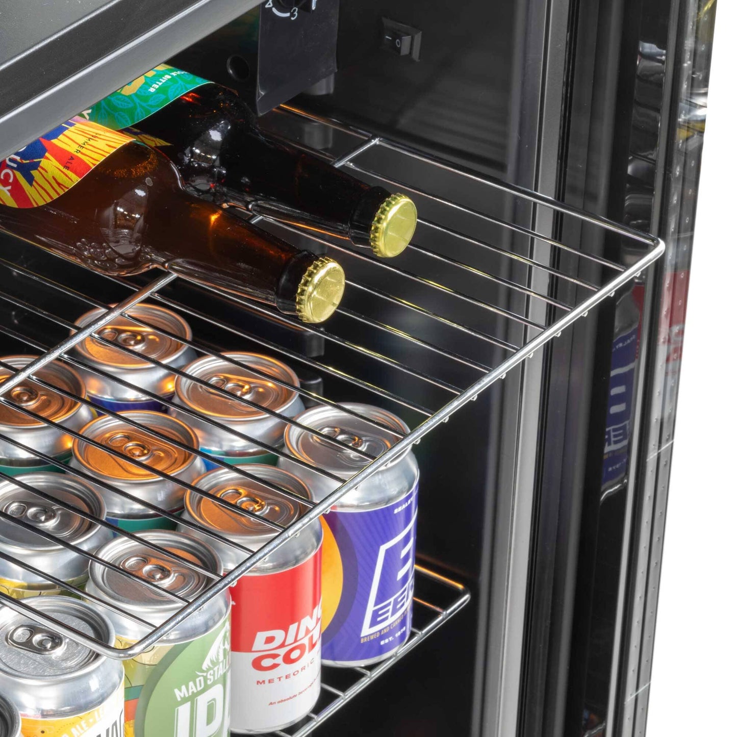 85L Under Counter Drinks/Beer & Wine Cooler Fridge with Light, Black - DH13
