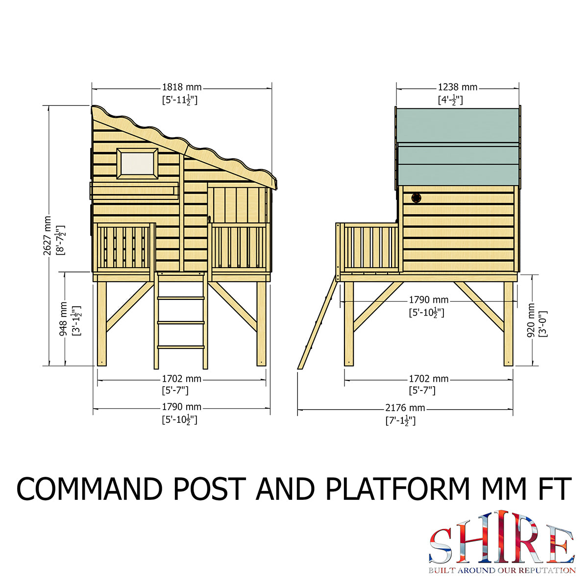 Shire Command Post, Platform & Slide Playhouse