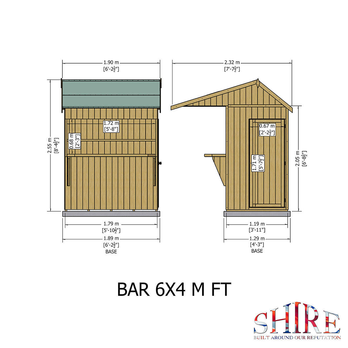 Shire 6ft x 4ft Garden Bar