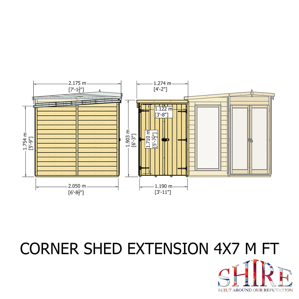 Shire Barclay 7ft x 11ft With Side Shed