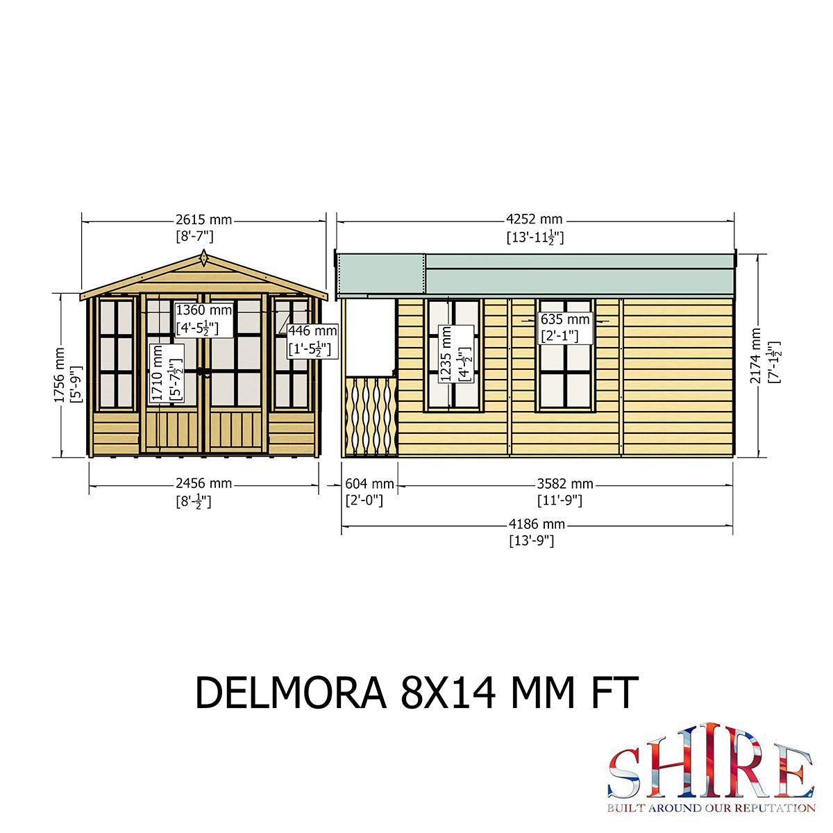 Shire Delmora 8ft x 14ft Summerhouse with Verandah