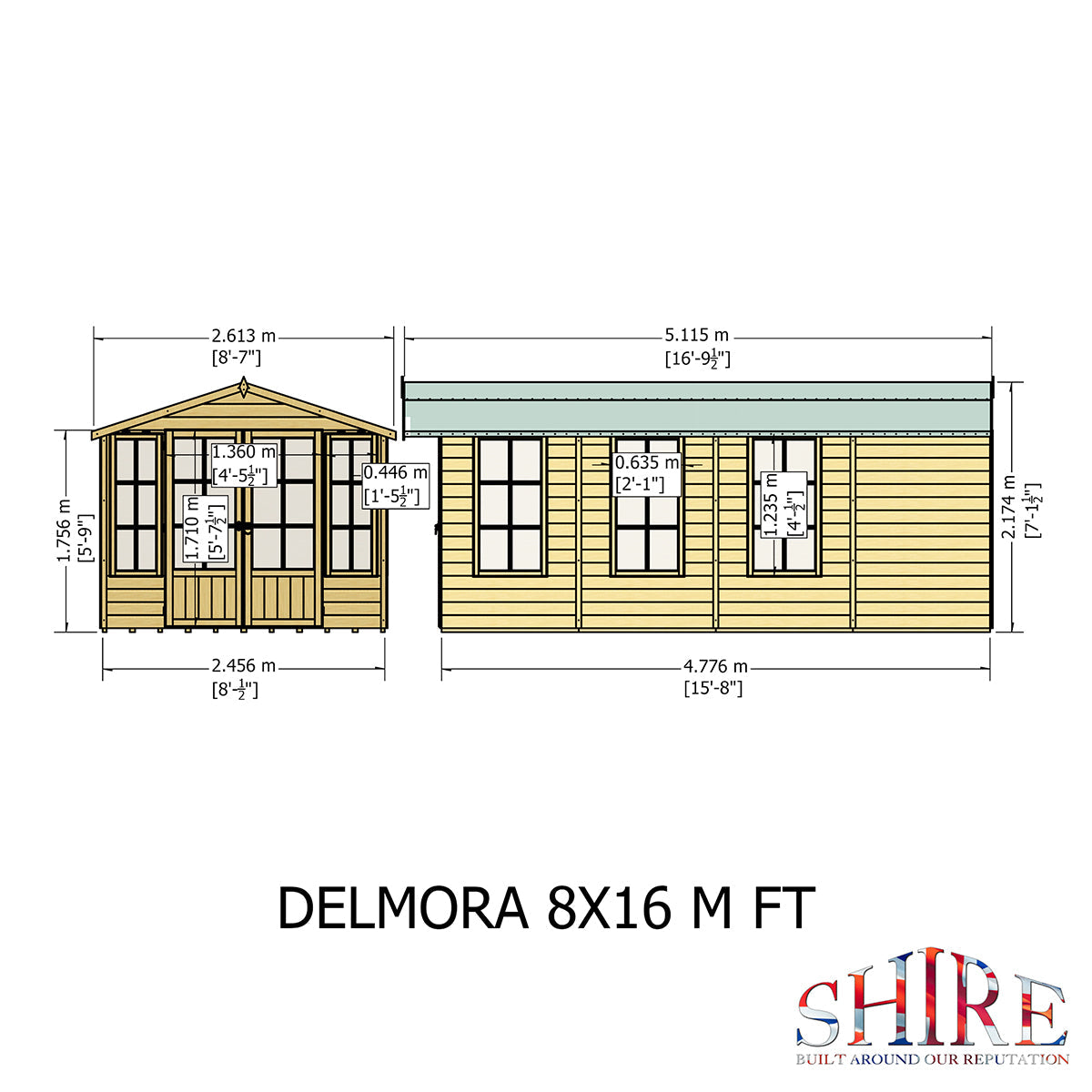 Shire Delmora 8ft x 16ft Summerhouse