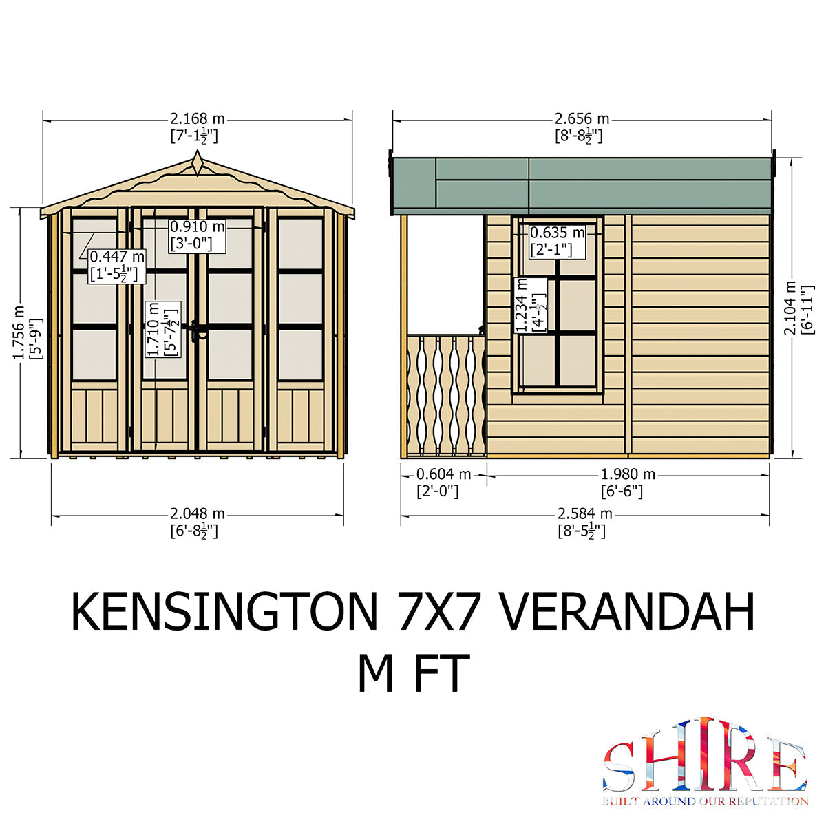 Shire Kensington 7ft x 7ft Summerhouse With Verandah