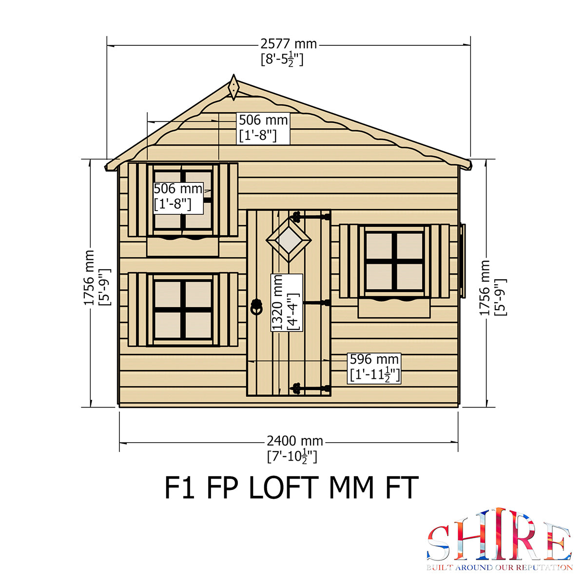 Shire Loft 8ft x 6ft Playhouse