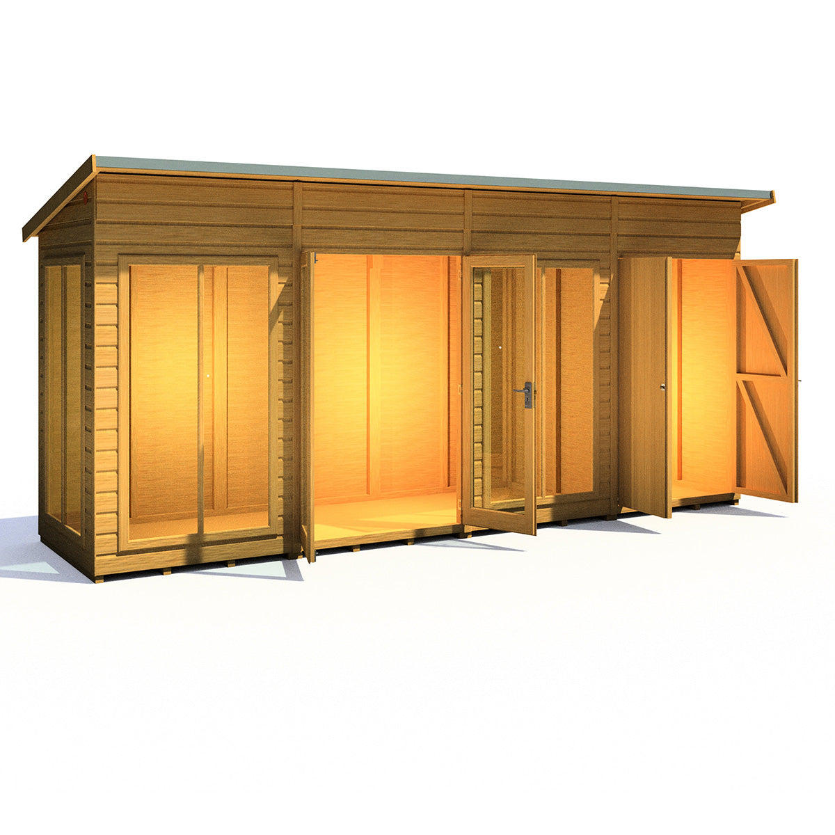 Shire Lela 16ft x 4ft Summerhouse with Storage