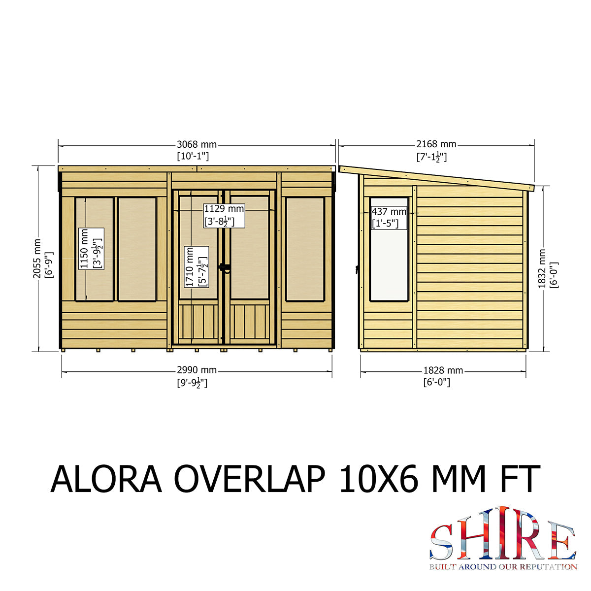 Shire Alora Overlap 12ft x 6ft Pent Sumerhouse