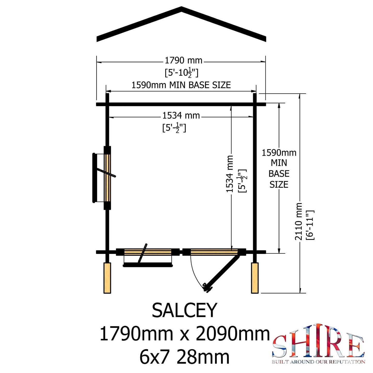Shire Salcey 8ft x 8ft Mini Log Cabin Playhouse