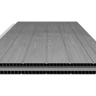 Pro Grade 6ft x 5ft Premium Plastic Double Door Garden Shed - Grey/Anthracite Wood Touch Texture