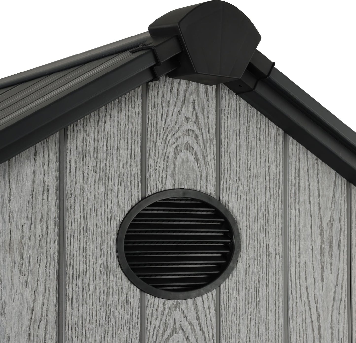 Pro Grade 6ft x 5ft Premium Plastic Double Door Garden Shed - Grey/Anthracite Wood Touch Texture