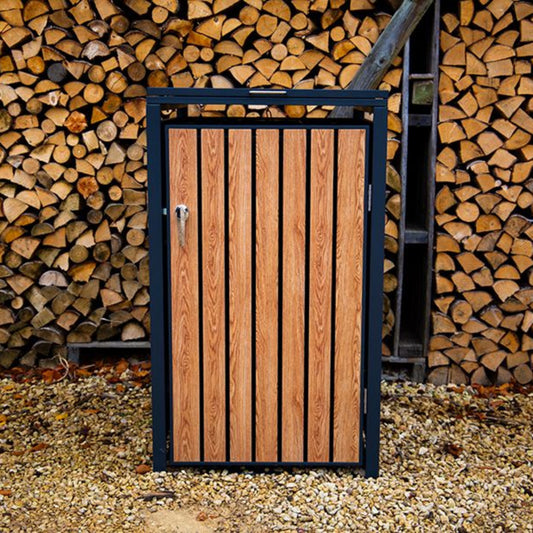 Wood Effect Wheelie Bin Storage - Single Bin Store
